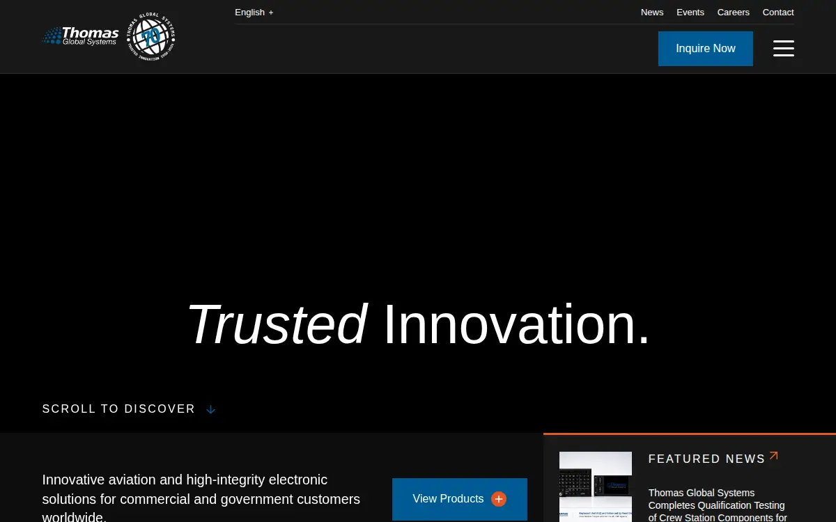 Homepage of Thomas Global Systems LLC