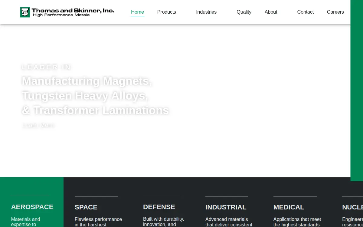 Homepage of Thomas & Skinner INC