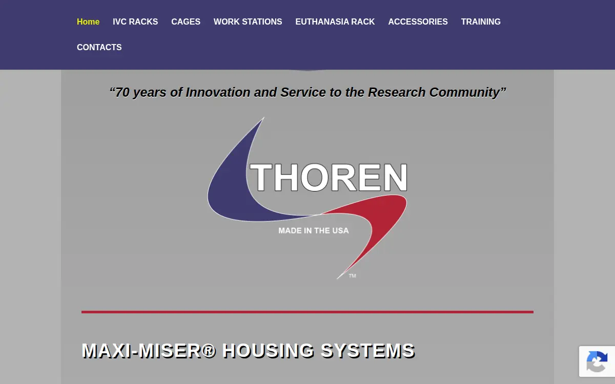 Homepage of Thoren Caging Systems INC
