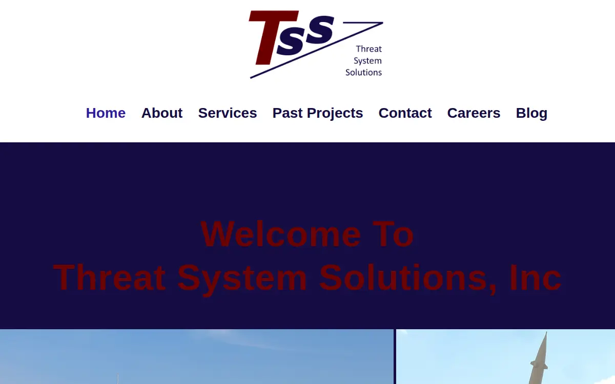 Homepage of Threat System Solutions INC
