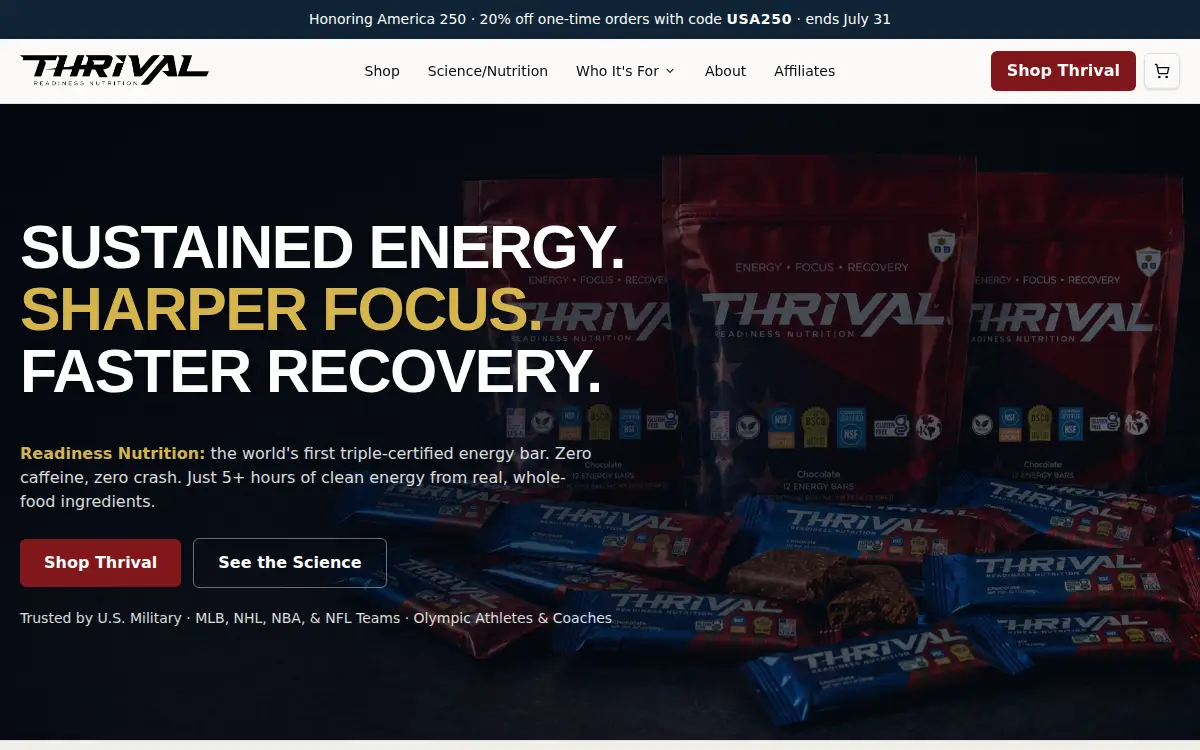 Homepage of Thrival LLC