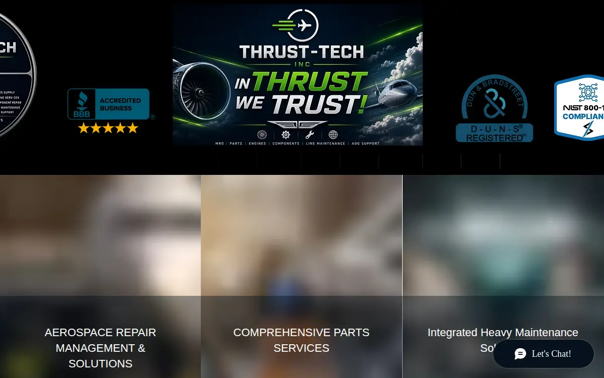 Homepage of Thrust Tech, INC.