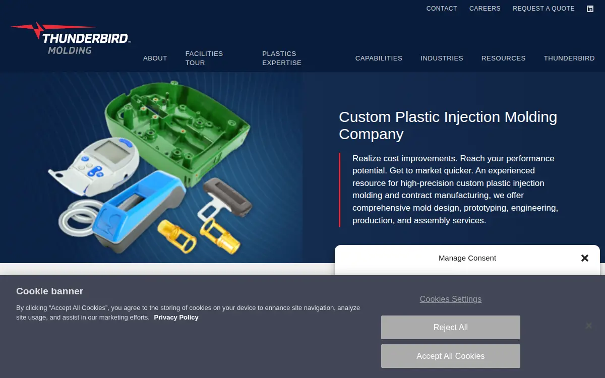 Homepage of Thunderbird Molding Elkhart LLC