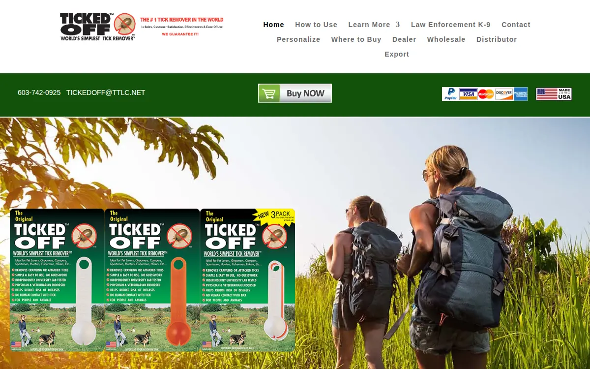 Homepage of Ticked Off, INC.