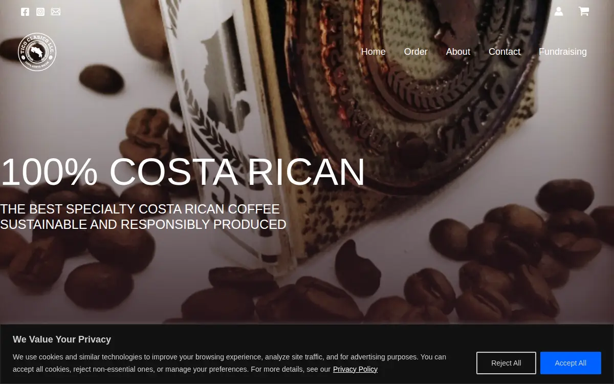 Homepage of Tico Clasico LLC