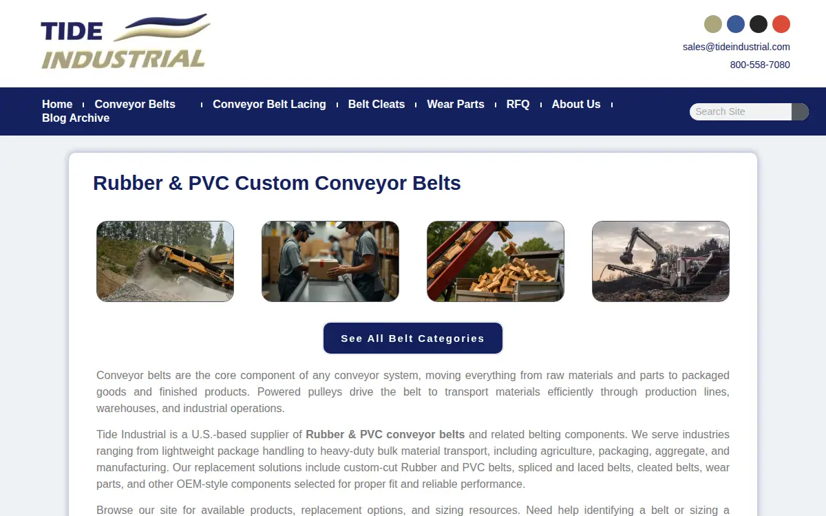Homepage of Tide Industrial, LLC