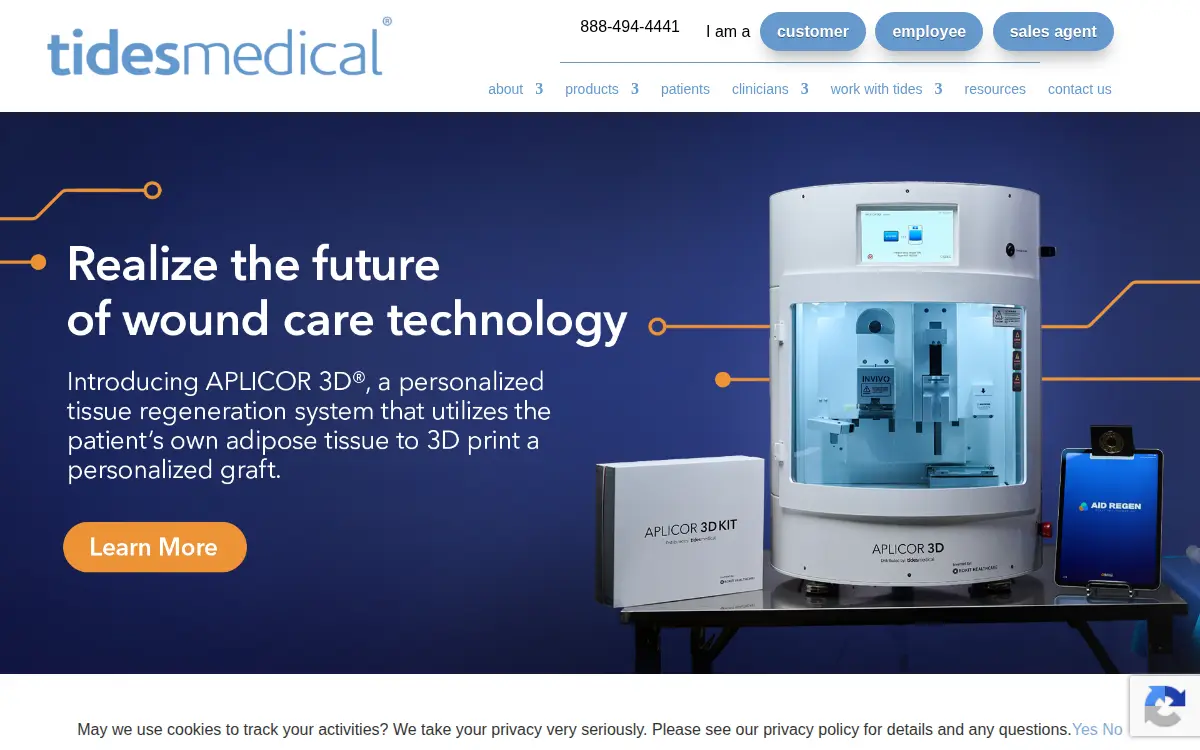Homepage of Tides Medical, LLC