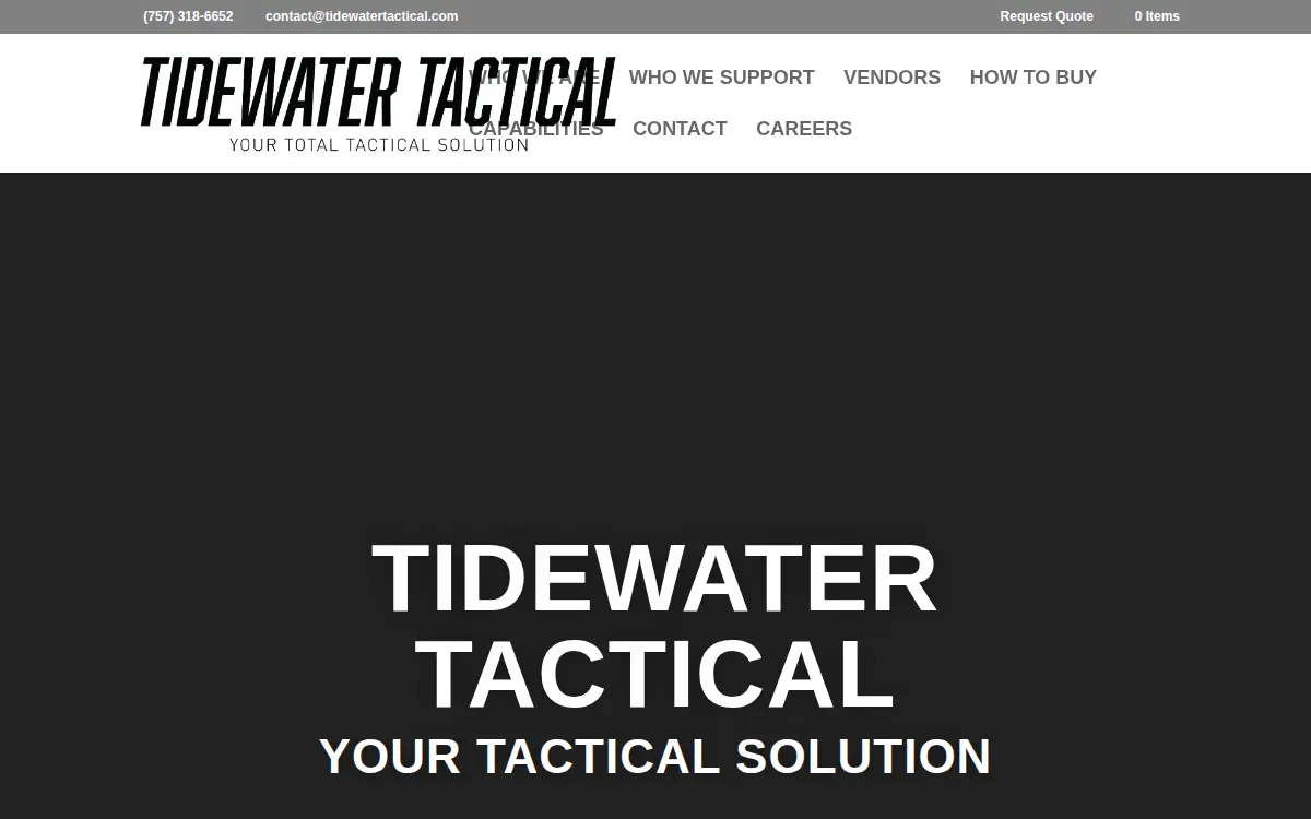 Homepage of Tidewater Distributors LLC