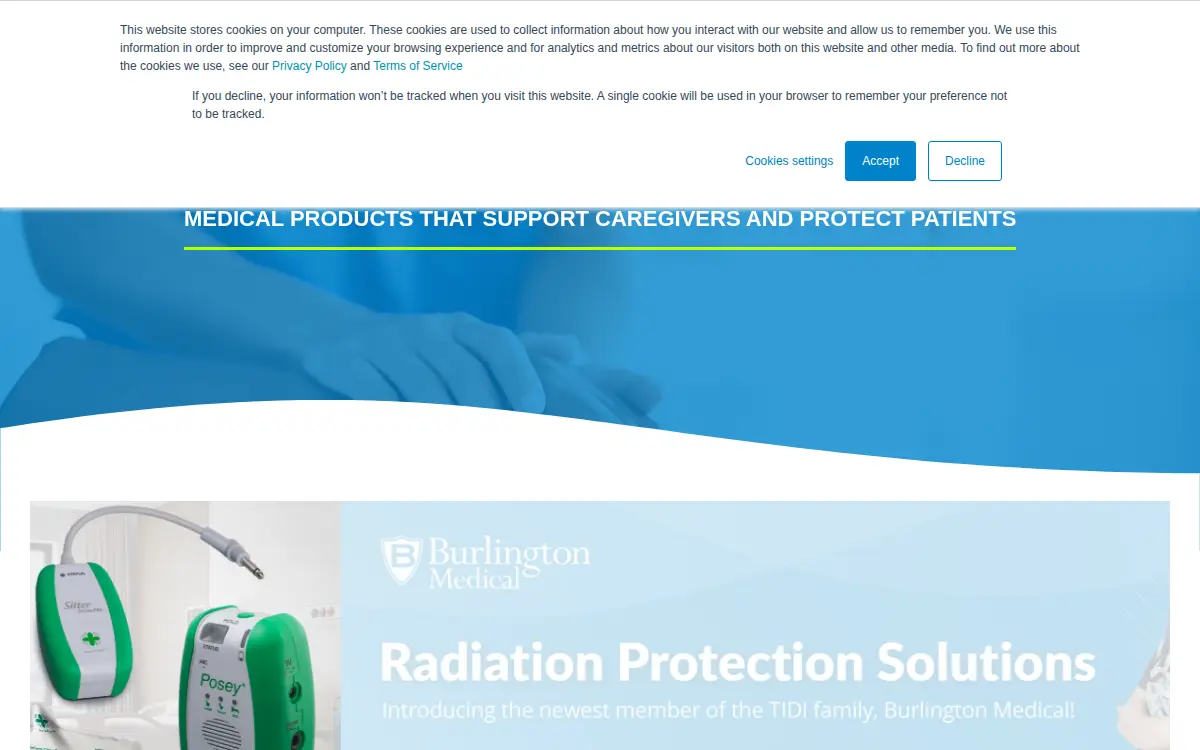 Homepage of Tidi Products LLC