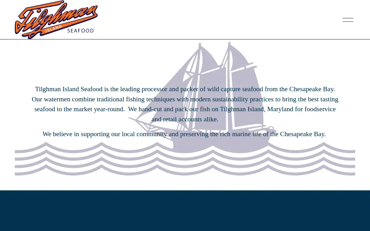 Homepage of Tilghman Island Seafood LLC