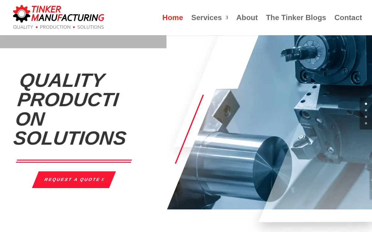 Homepage of Tinker Manufacturing LLC