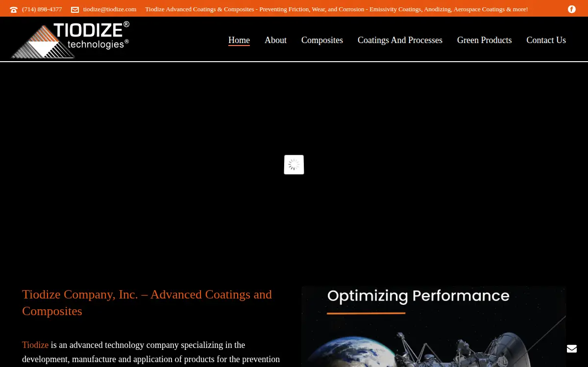 Homepage of Tiodize Co., INC.