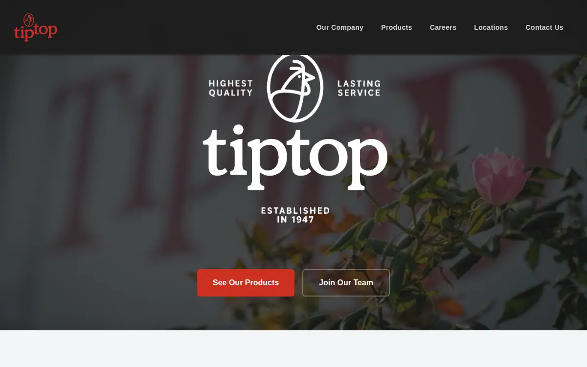Homepage of Tip Top Food Group, LLC
