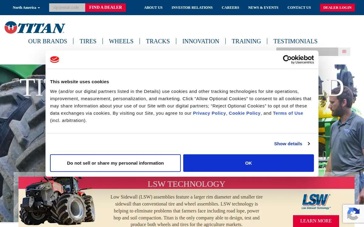 Homepage of Titan Wheel Corporation of Illinois
