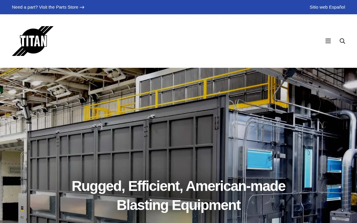 Homepage of Titan Abrasive Systems, LLC