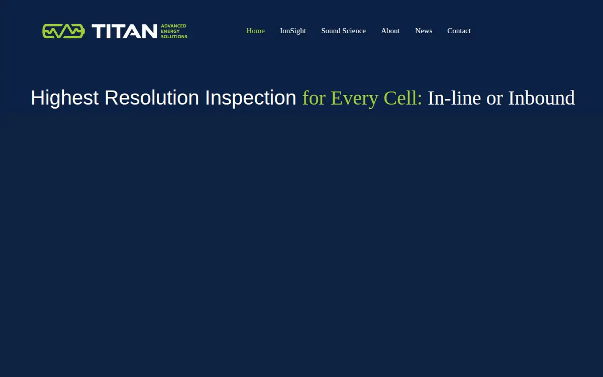 Homepage of Titan Advanced Energy Solutions INC.