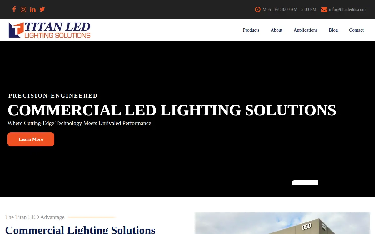 Homepage of Titan Led, INC.