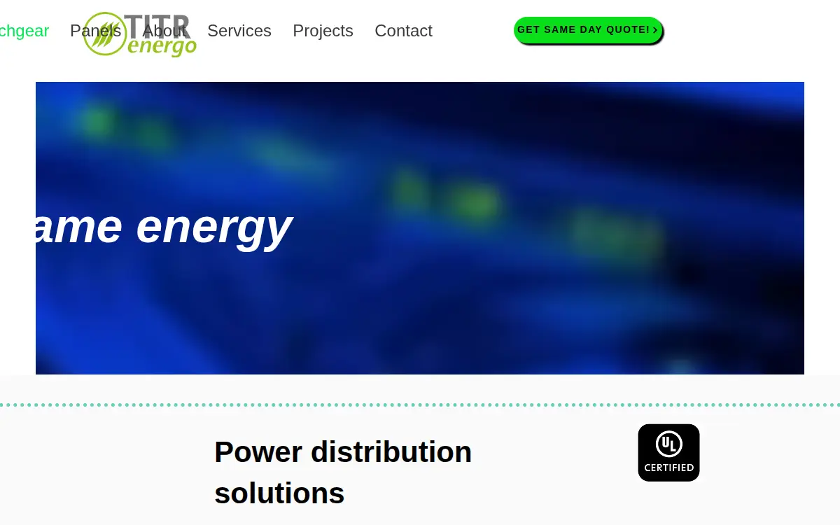 Homepage of Titr Energo, INC.