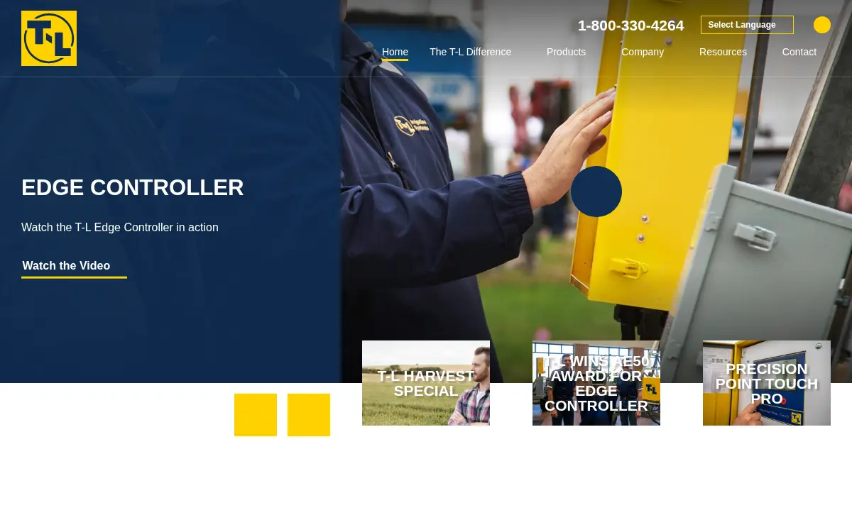 Homepage of T-l Irrigation CO.