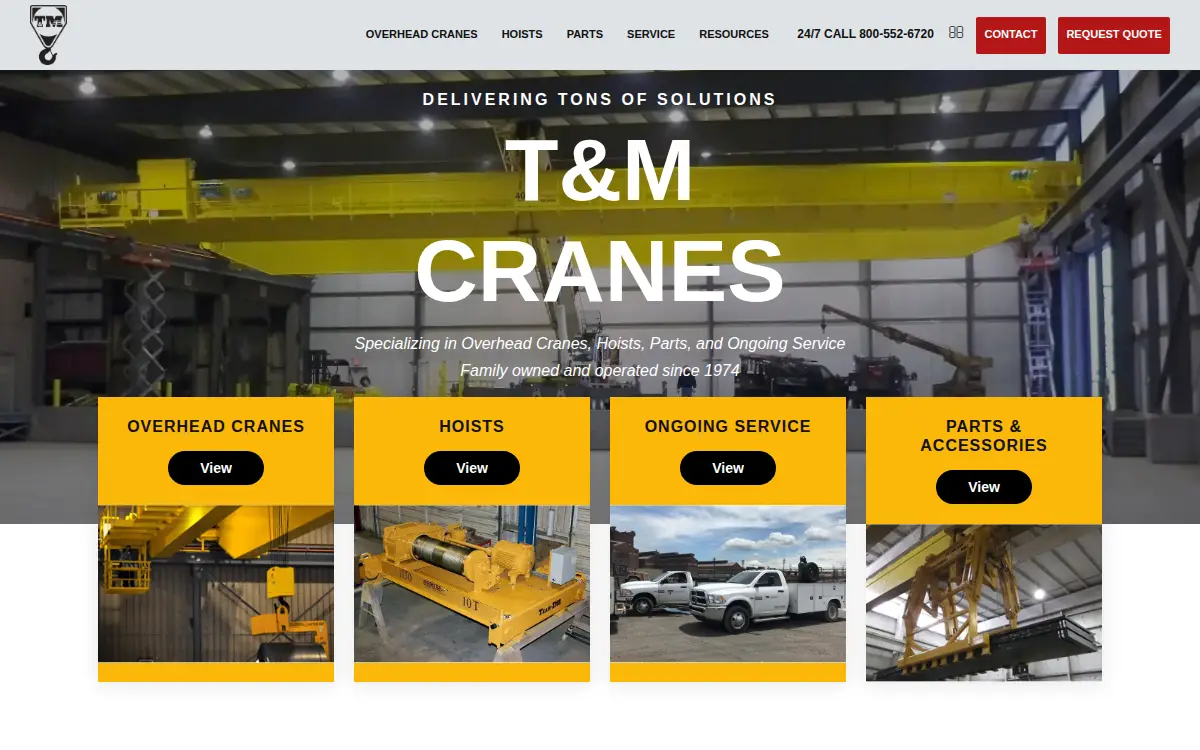 Homepage of T & M Equipment CO INC