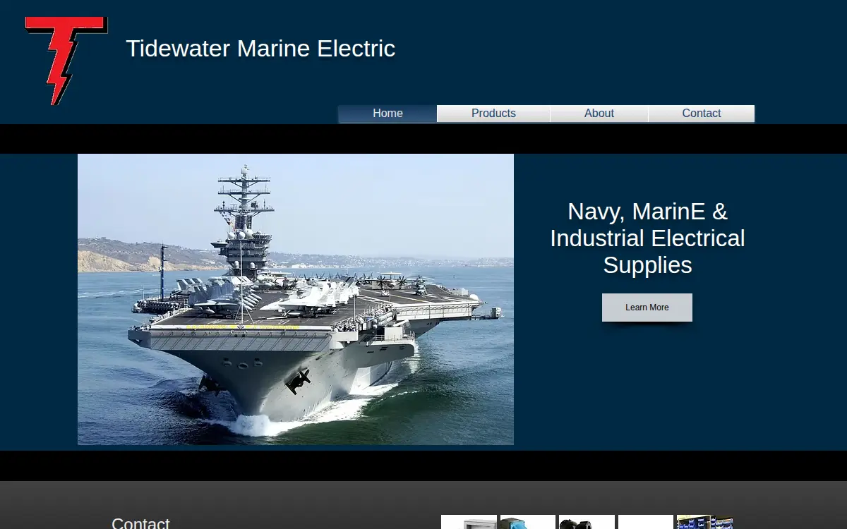 Homepage of Tidewater Marine Electric LLC