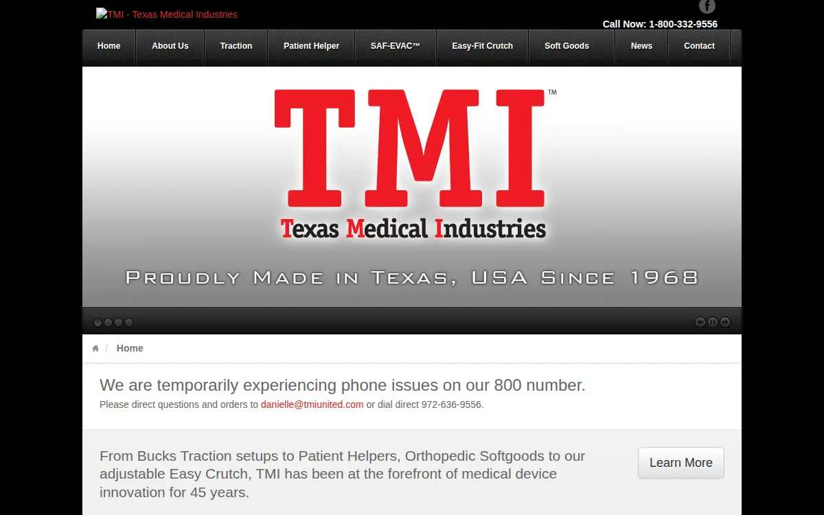 Homepage of Texas Medical Industries, Incorporated