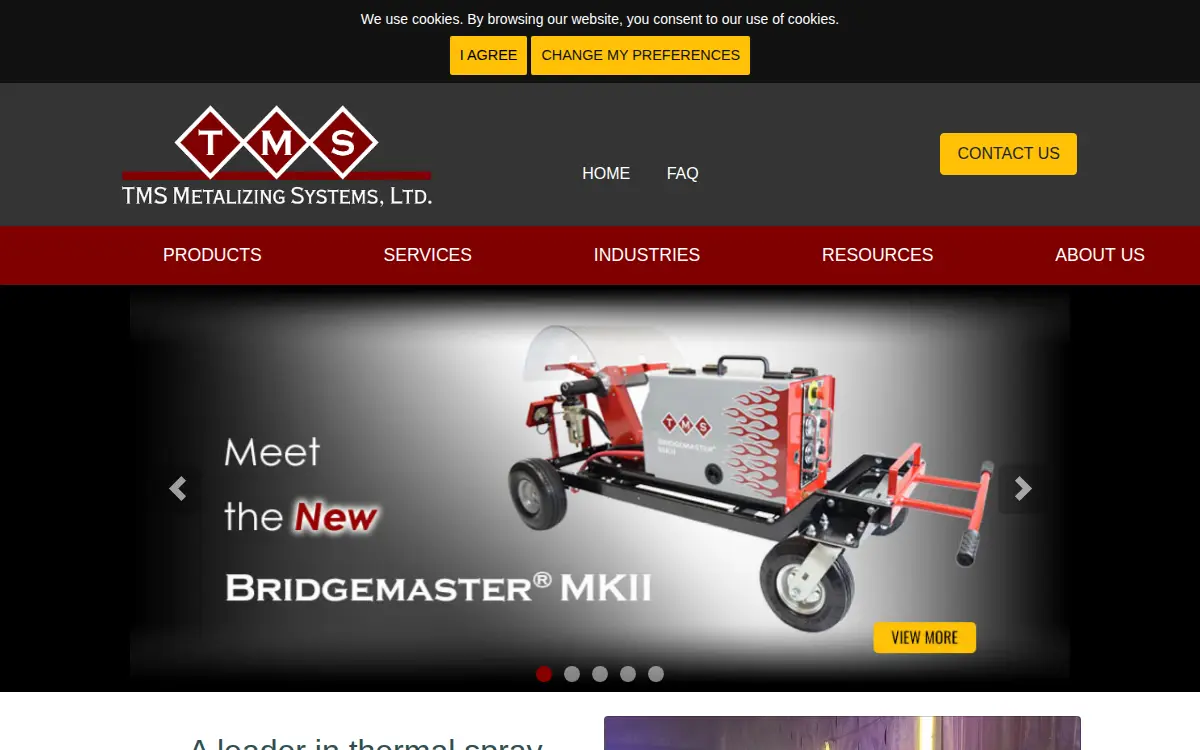 Homepage of Tms Metalizing Systems, LTD.