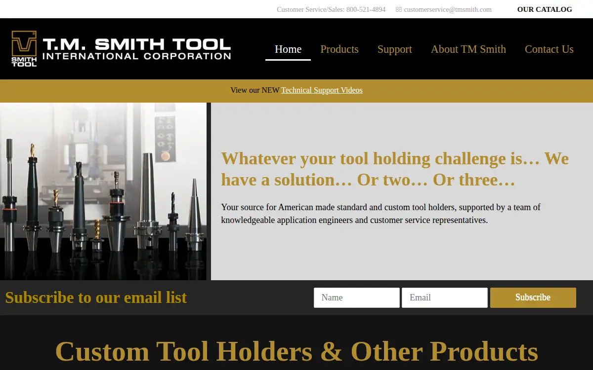 Homepage of T. M. Smith Tool International Corporation
