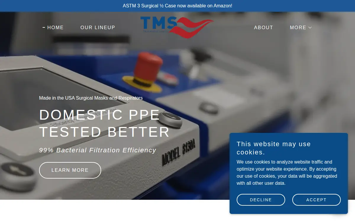 Homepage of Taiji Medical Supplies INC.