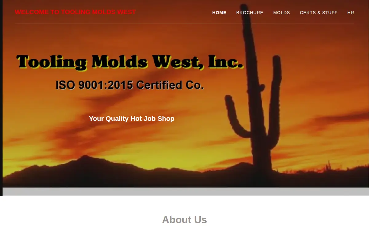 Homepage of Tooling Molds West, INC.