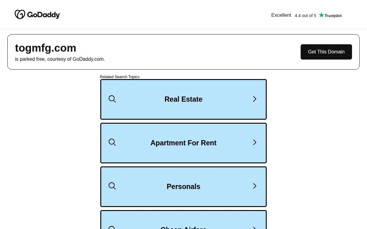 Homepage of Tog Manufacturing Company, INC.