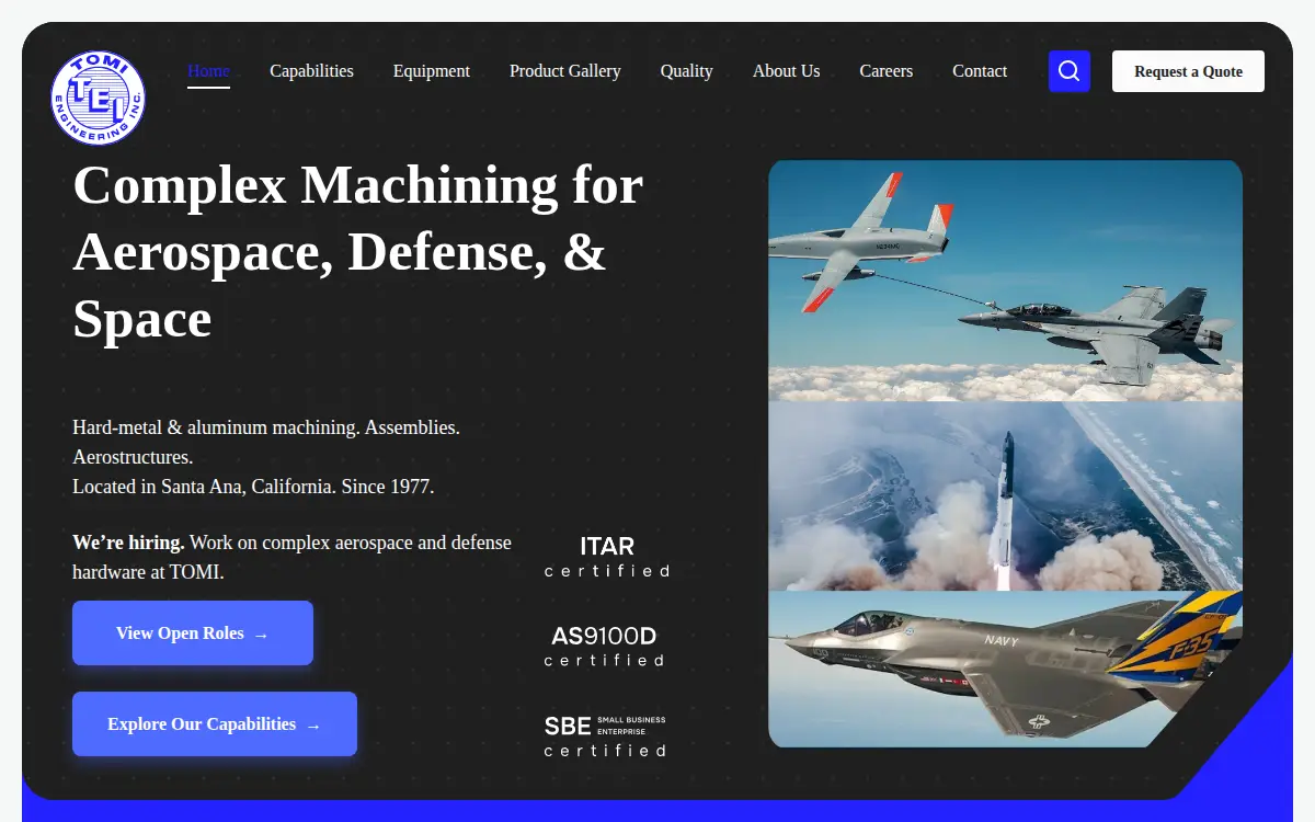 Homepage of Tomi Engineering, INC
