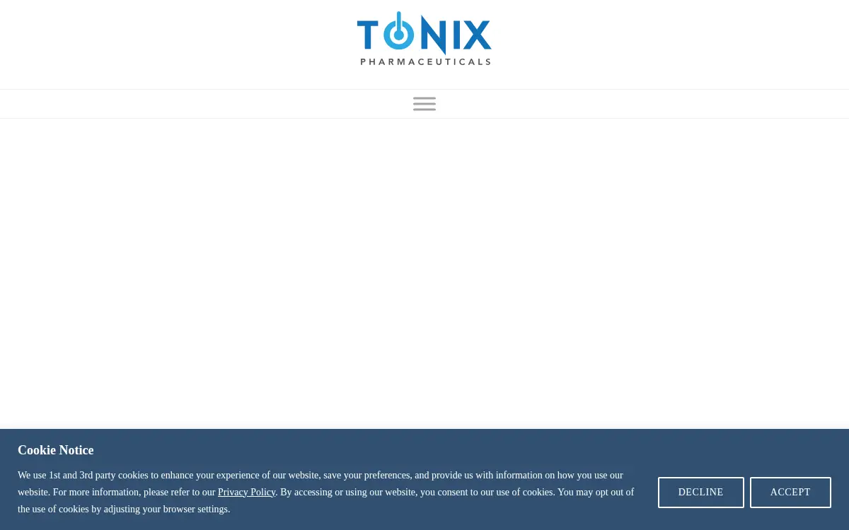Homepage of Tonix Pharmaceuticals Holding CORP.