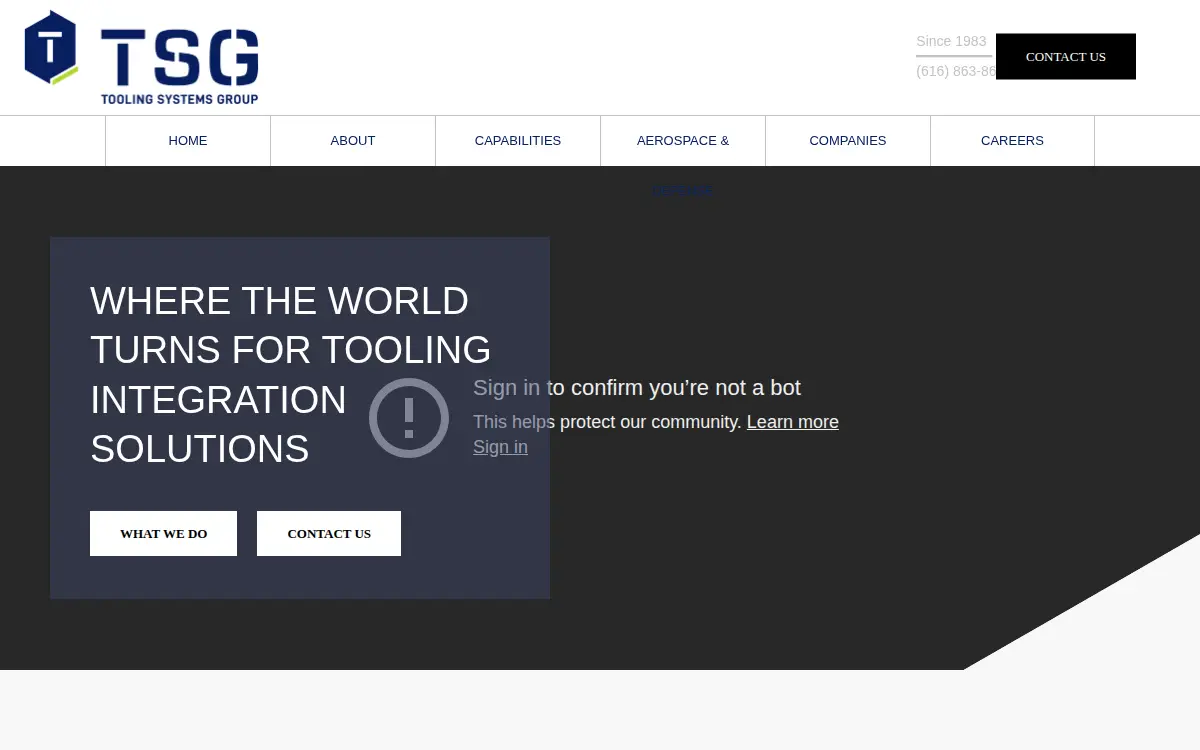 Homepage of Dienamic Tooling Systems, INC.