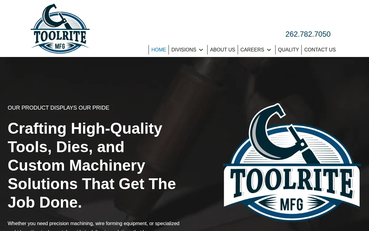 Homepage of Toolrite Mfg Co., INC.