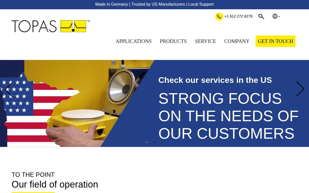 Homepage of Topas INC
