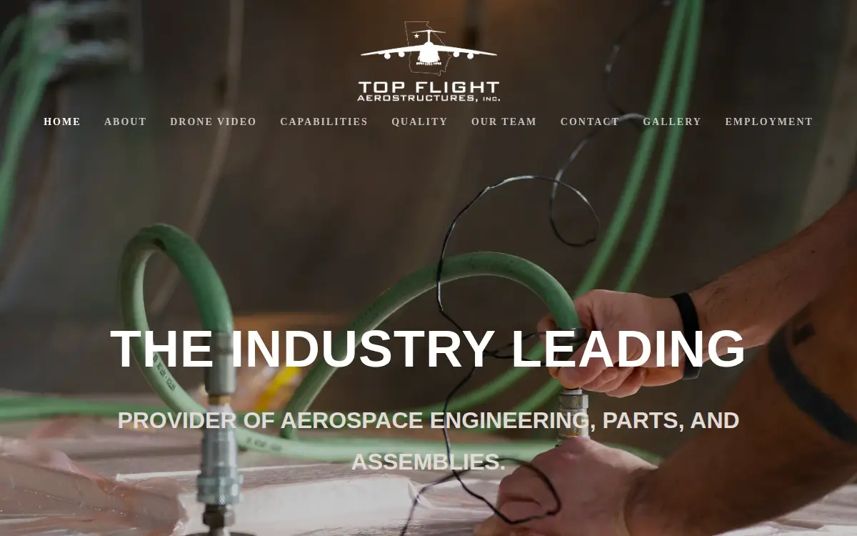 Homepage of Top Flight Aerostructures, INC.