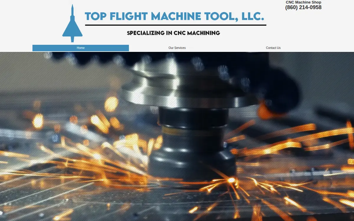Homepage of Top Flight Machine Tool LLC