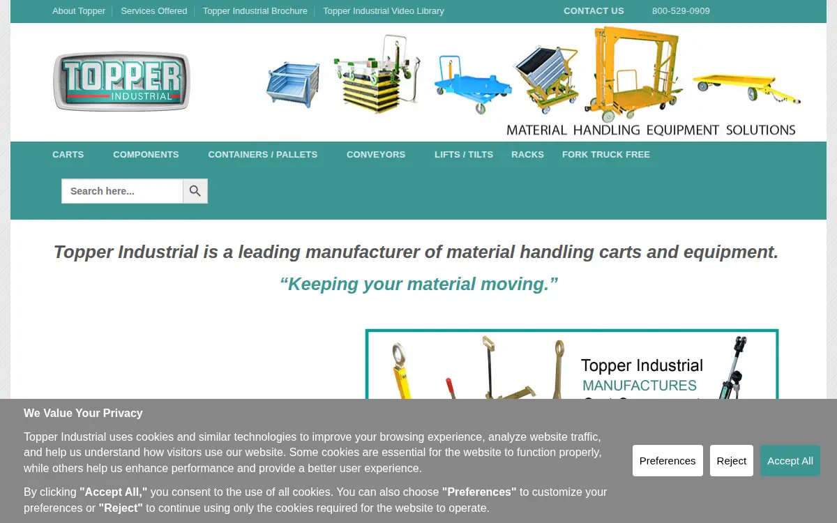 Homepage of Topper, INC.
