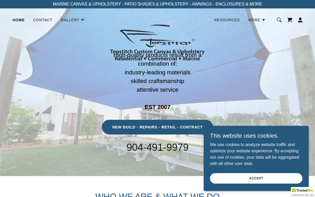 Homepage of Topstitch of Florida INC