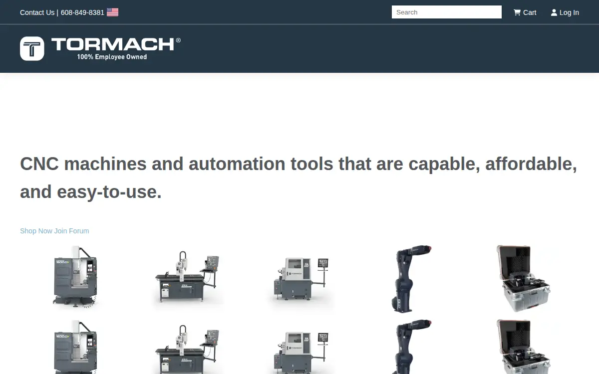 Homepage of Tormach INC