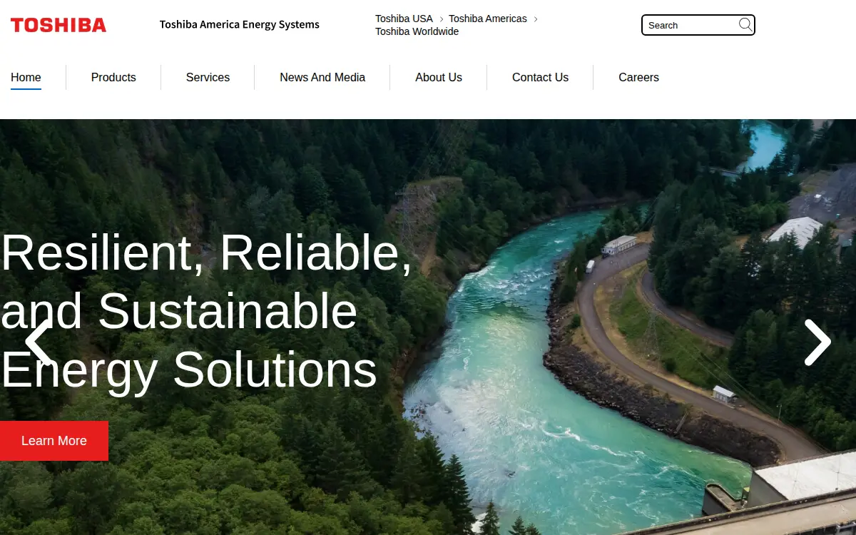 Homepage of Toshiba America Energy Systems Corporation
