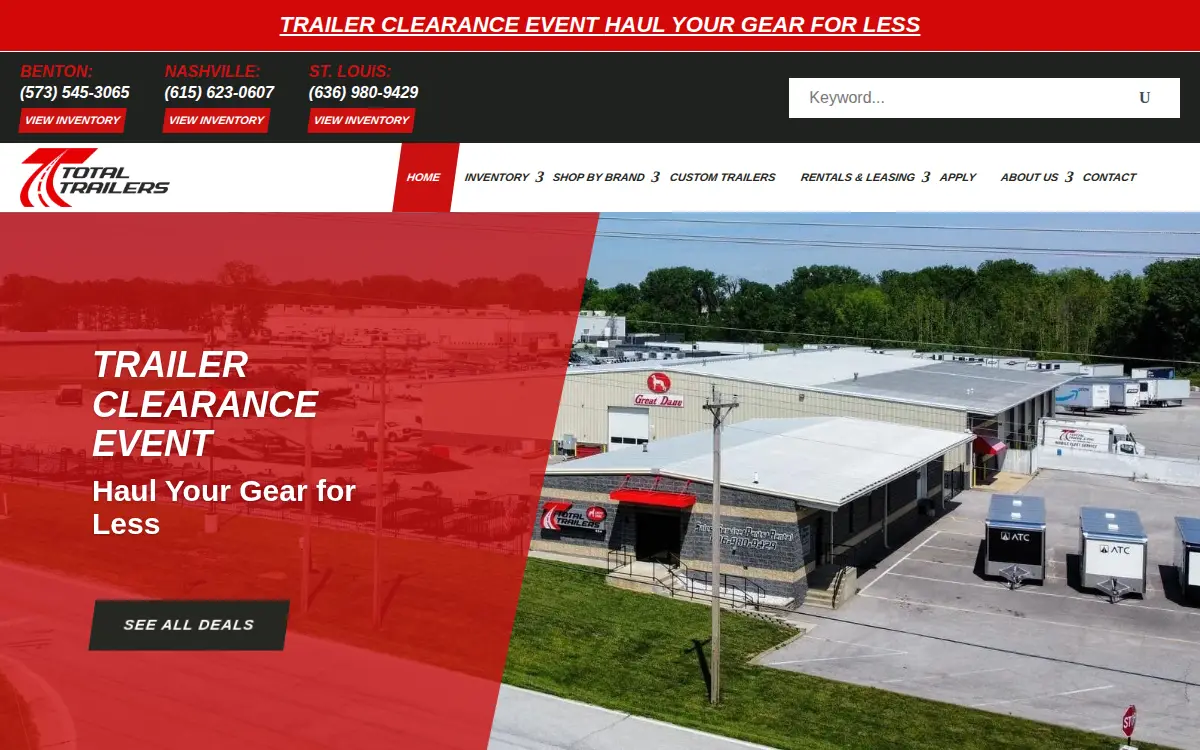 Homepage of Midway Trailers, INC.