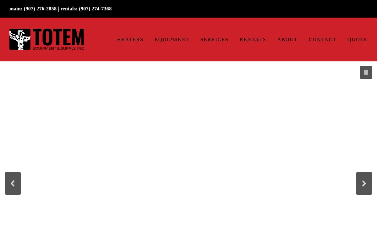 Homepage of Totem Equipment and Supply, INC.
