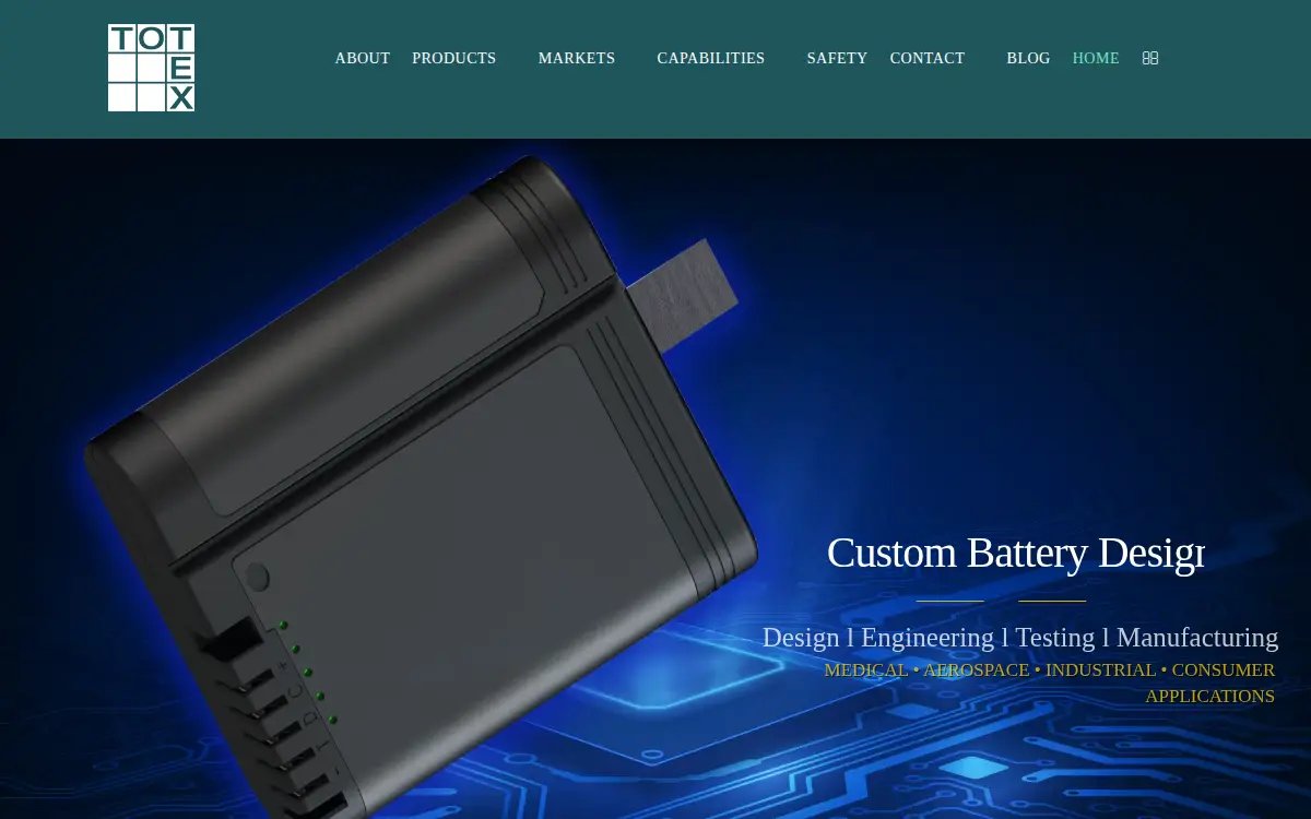 Homepage of Totex Manufacturing INC.