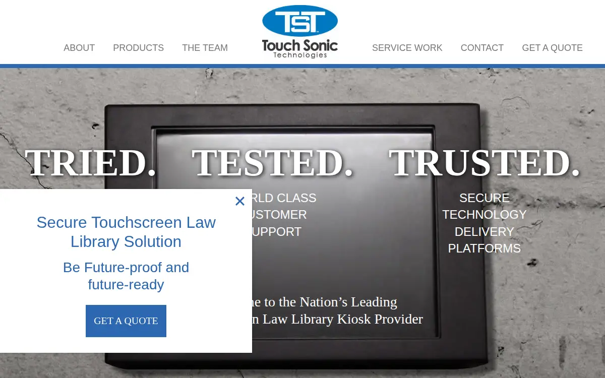 Homepage of Touch Legal, INC