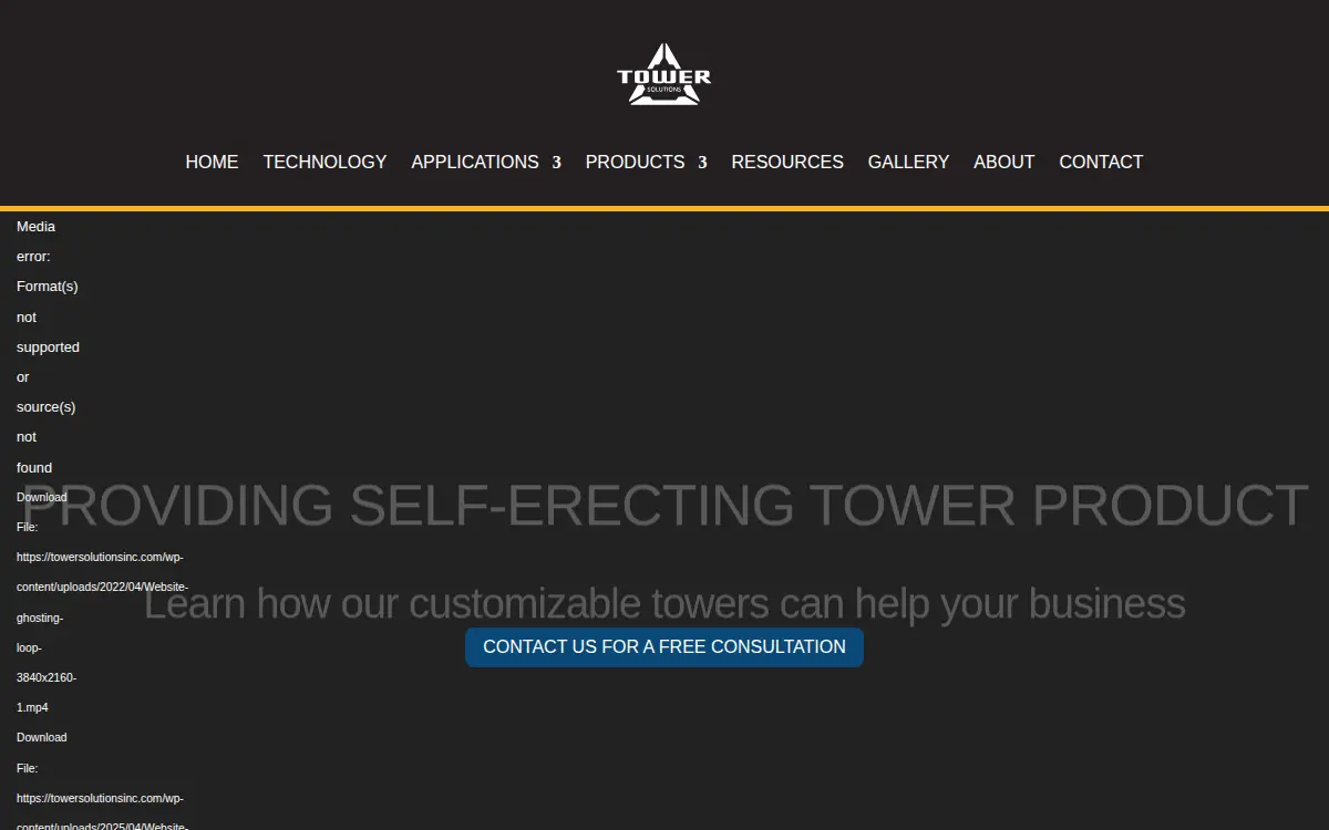 Homepage of Tower Solutions LLC