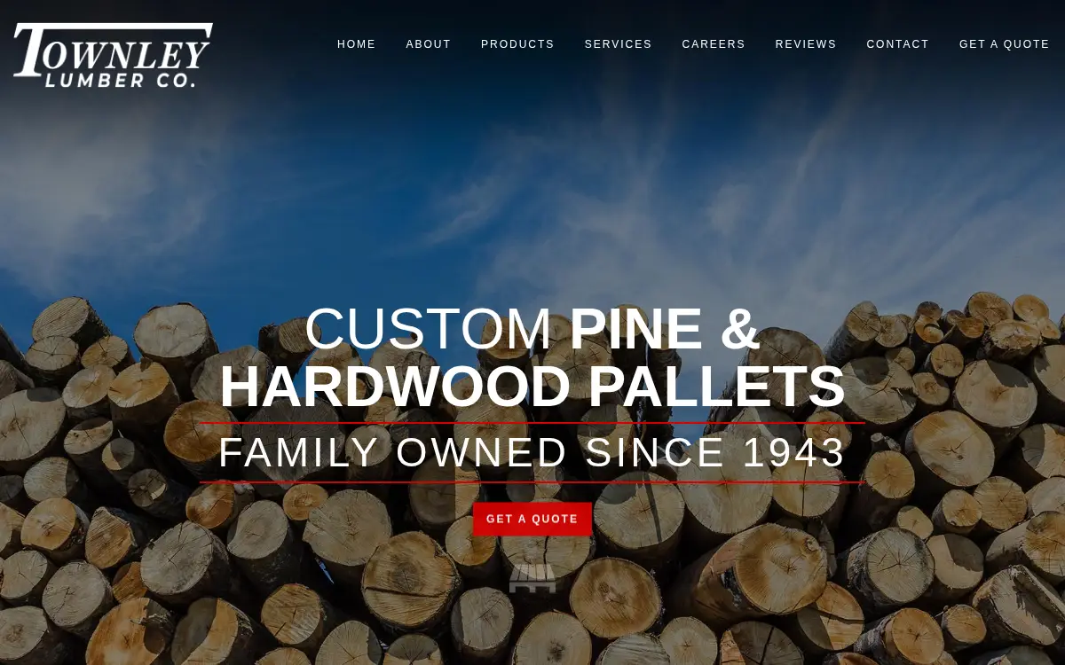 Homepage of Townley Pallet Manufacturing Company, LLC