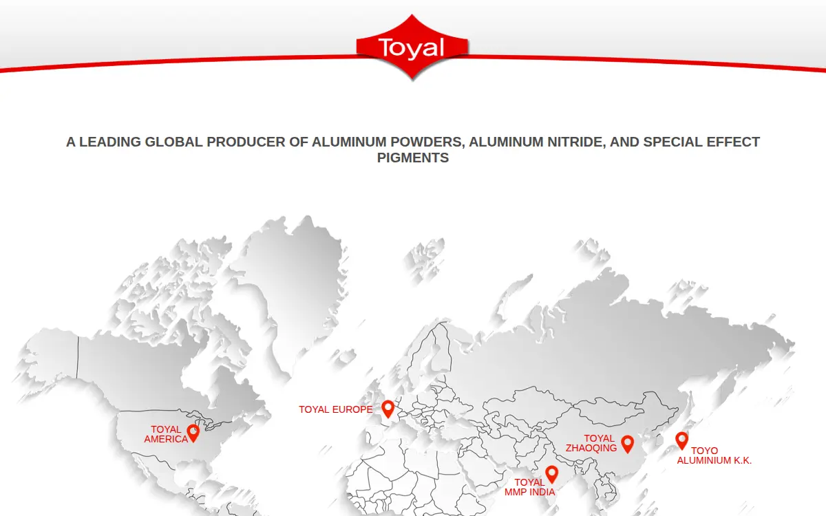 Homepage of Toyal America INC