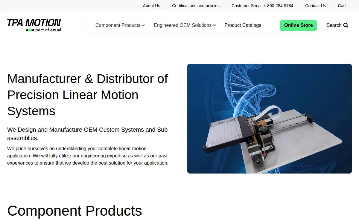 Homepage of Tpa Motion LLC